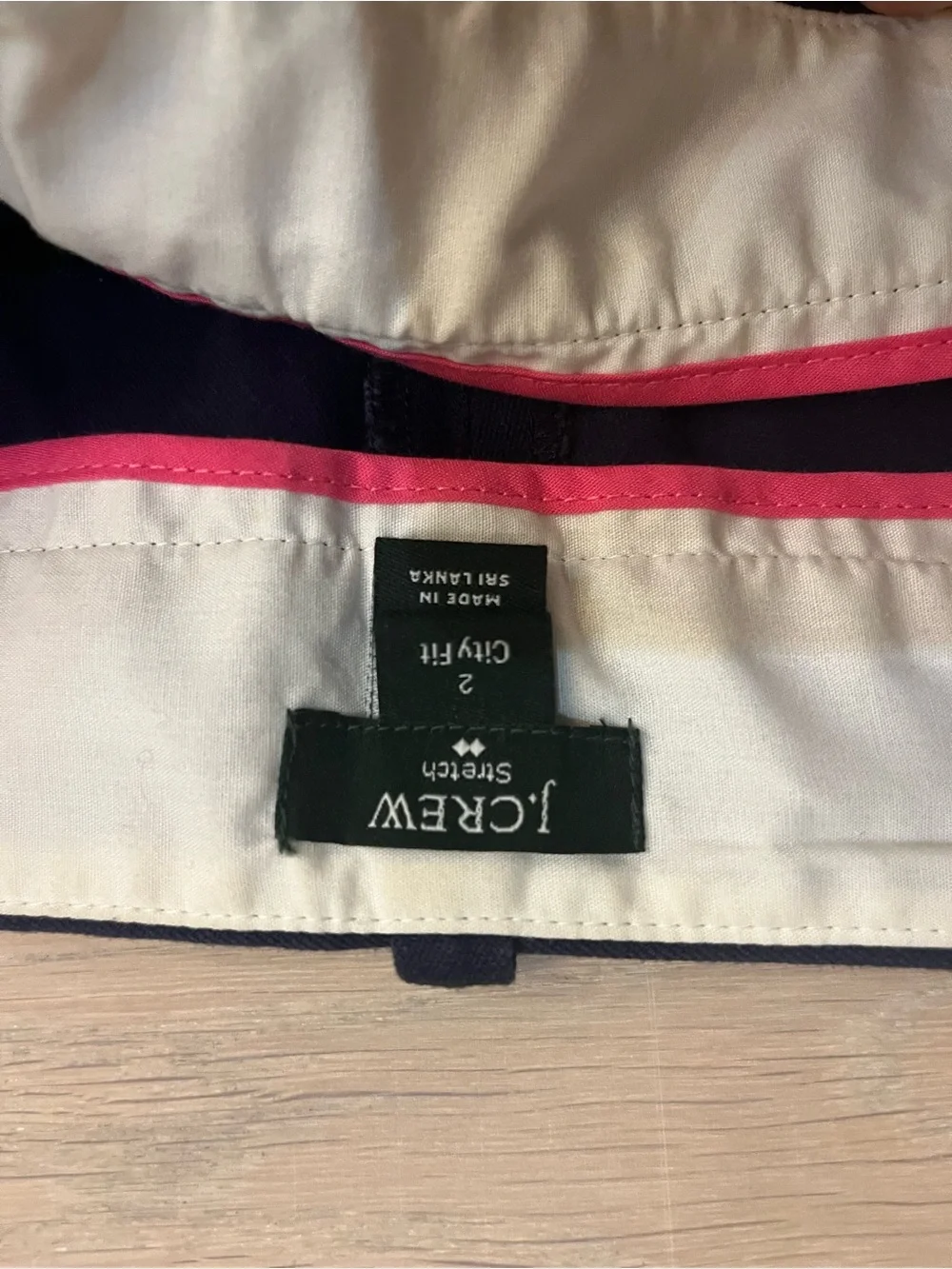 J. Crew Navy Skirt with Pink Trim